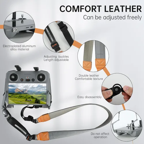 Vista 3 de Cordón de cuello RCstyle para DJI RC y RC 2 y RC Pro Control remoto Cordón portátil para DJI Air 3S/Air 3, Mini 4 Pro, 2S, Mini 3/3 Pro, correa