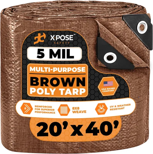 Vista 9 de Xpose Safety - Lona de polietileno ligera azul – Funda protectora multiusos, paño de goteo – duradero, impermeable, resistente a la intemperie