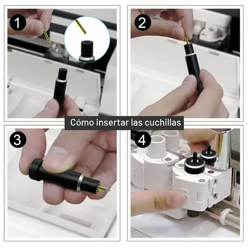 Vista 5 de 2 piezas de cuchillas de corte de punta profunda de repuesto compatibles con Explore Air 2/Air 3/, cuchillas de corte compatibles con máquinas Negro