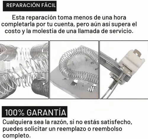 Vista 6 de Seentech 3387747 WP3387747 W11344457 Elemento calefactor para secadora compatible con secadora Whirlpool Kenmore Elite HE4 Maytag KitchenAid