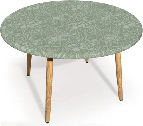 Vista 12 de Mantel redondo de cactus, para interiores, cocina, comedor, fiesta o al aire libre, resistente al aceite, a las manchas, mantel redondo ajustable