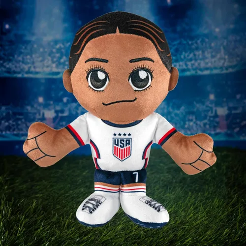 Vista 4 de Bleacher Creatures Alyssa Thompson - Peluche de fútbol americano femenino de 8 pulgadas Kuricha – Superestrella de fútbol inspirada en Chibi suave