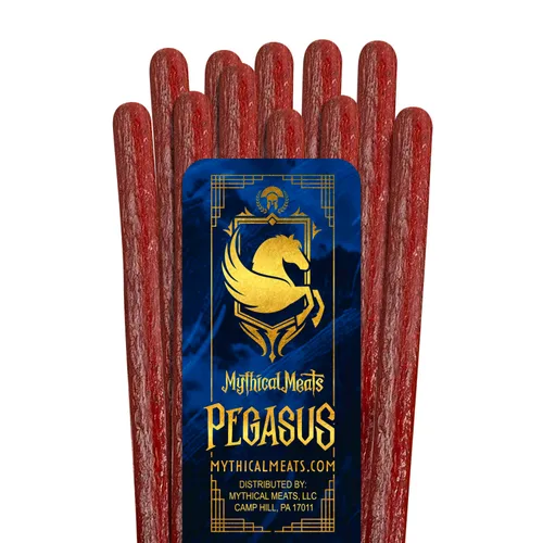Vista 10 de Mythical Meats Sabor original (basilisco) Paquete de 12 palitos de bocadillo – Alligator suave con cerdo y carne de res – Carnes secas
