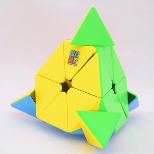 Vista 5 de Bukefuno Moyu MoFang JiaoShi Meilong Pirámide Cubo sin pegatinas Magic Cubing Pyraminx Meilong 3x3 Speed Cube Moyu Pirámide Puzzle Educativo