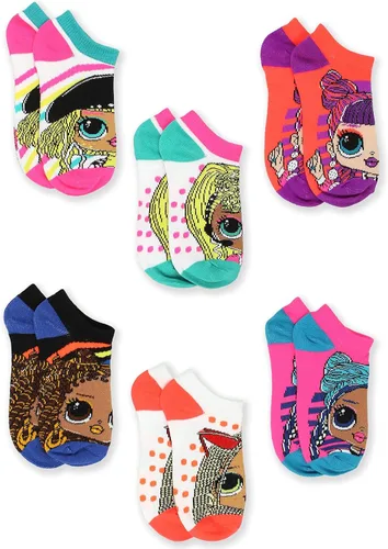 Vista 3 de L.O.L. Surprise! OMG - Juego de 6 calcetines para niñas pequeñas (M (6-8), rosa), Rosado