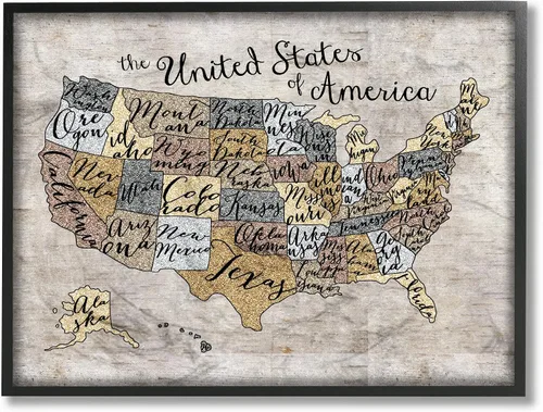 Vista 8 de Stupell Industries The Stupell Home Decor - Lienzo decorativo para pared, diseño de mapa de Estados Unidos, 30 x 40 pulgadas, diseño por la artista