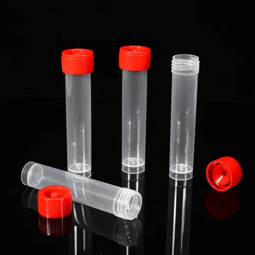 Vista 9 de 100 piezas viales pequeños de plástico de 2ml con tapas de rosca, tubos de muestra, criotubos, material PP, libre de DNasa, RNasa, ADN humano