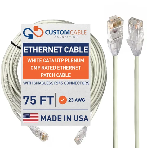 Vista 19 de Custom Cable Connection Cable de conexión Ethernet clasificado CMP azul Cat6 UTP Plenum de 5 pies