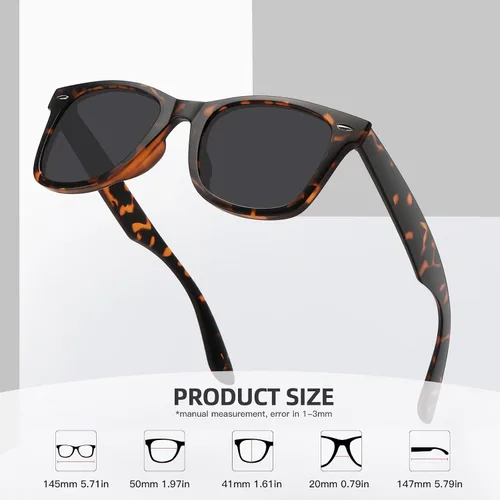 Vista 102 de MEETSUN Polarized Sunglasses for Women Men Classic Retro Square Frame Driving Sun Glasses UV Protection