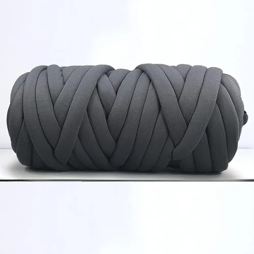 Vista 12 de Hilo grueso para tejido de brazo gigante para manta de nudo trenzado, hilo grueso jumbo tuerce tubular Ya rn suave extra grueso Yar n, tejido Gris