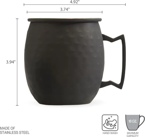 Vista 2 de Houdini Noir Moscow Mule Hammer Taza 18 onzas