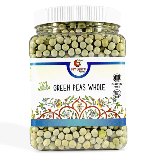 Vista 2 de NY SPICE SHOP Guisantes verdes enteros (1.5 libras) Guisantes verdes Gramos (Vatana, Matar) - Guisantes verdes secos naturales