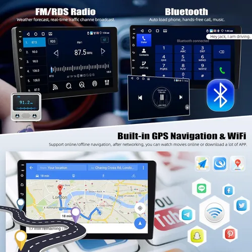 Vista 3 de [4G+64G] Radio de coche para Mazda 2 2007-2014 con CarPlay Android Auto, pantalla táctil de 9 pulgadas, Android 15 Mazda 2 estéreo para automóvil