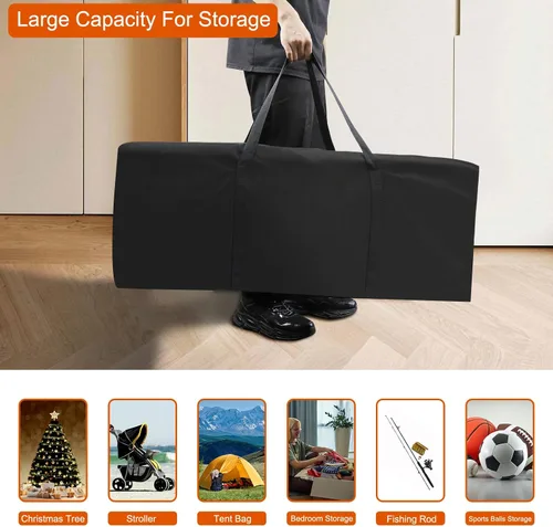 Vista 8 de Nomiou Bolsa de lona deportiva Bolsa grande para viajes, tela duradera 600D, bolsa de lona plegable para hombres y mujeres, Negro