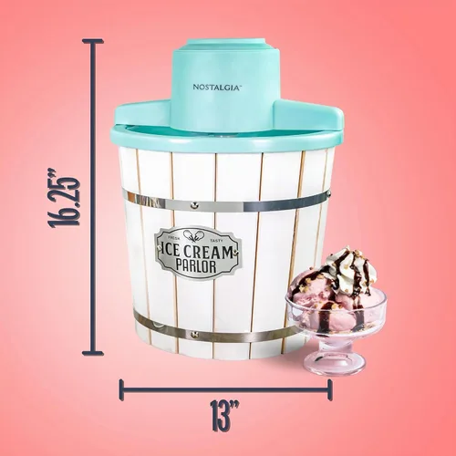 Vista 8 de Nostalgia Máquina Eléctrica de Helados – Estilo Salón, Máquina de Helado Suave a la Antigua Hace Yogur Congelado o Gelato en Minutos - Divertido