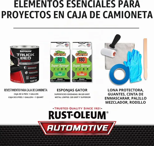 Vista 9 de Rust-Oleum 342668 - Revestimiento para caja de camioneta antióxido, 1 cuarto de galón, color negro