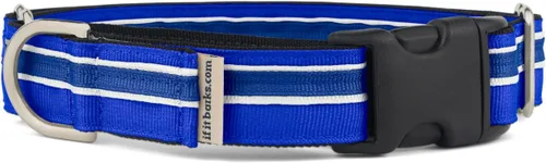 Vista 2 de If It Barks Collar Martingala de 1 pulgada con hebilla de liberación rápida, ajustable, fabricado en Estados Unidos, pequeño, arándano