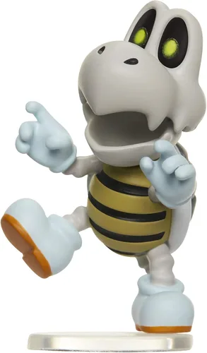 Vista 2 de Super Mario Figura de acción de 2.5 pulgadas Dry Bones juguete coleccionable, color blanco