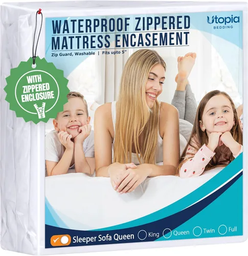 Vista 10 de Utopia Bedding - Protector de colchón Twin con zíper, 100% impermeable, a prueba de chinches y ácaros del polvo, funda para colchón absorbente de 6