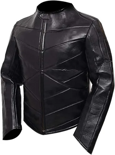 Vista 3 de NM-Fashions Chaqueta de cuero para hombre, color negro, Hobbs & Shaw Cafe Racer Brixton Lore