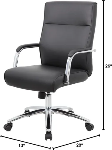 Vista 3 de Boss Office Products (BOSXK Silla Ejecutiva Moderna de Conferencia, Negro, B696C-BK)