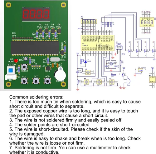 Vista 6 de Kits de práctica de soldadura DIY DS18B20 Módulo de sensor de temperatura Kits electrónicos DIY Kit de proyecto de soldadura 32.0-210.2 °F