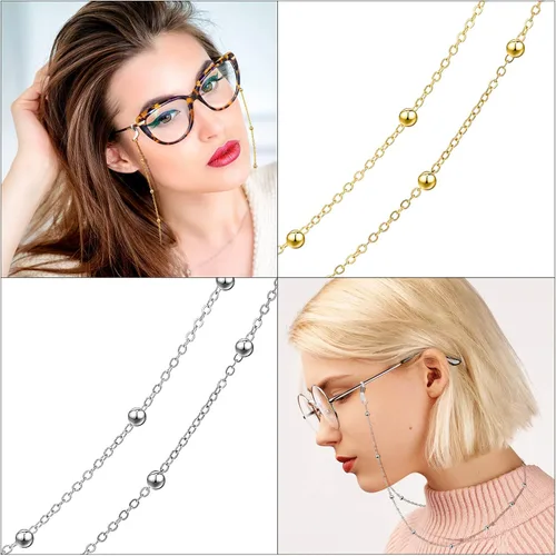 Vista 2 de Frienda 6 cadenas para gafas elegante retenedor para gafas soporte para correa para gafas