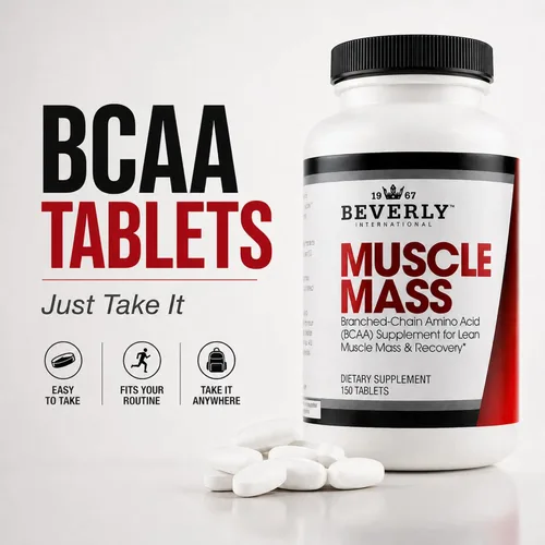 Vista 5 de Beverly International Masa muscular, BCAA de forma libre, 150 tabletas
