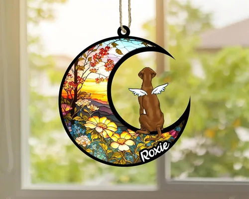 Vista 544 de LOVELYPOD Adorno de Navidad personalizado para perro Basset Hound (marrón) Basset Hound (marrón) adorno para atrapasoles de perro, razas de perros