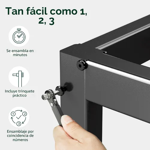 Vista 5 de Zinus Elias - Marco de cama de plataforma metálica de 14 pulgadas, soporte de acero, no necesita somier, fácil montaje, tamaño individual Negro