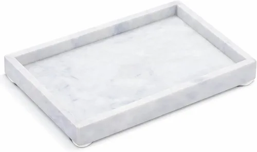Vista 12 de Bandeja de mármol negro natural para baño, cocina, tocador, escritorio, organizador de piedra para mesa auxiliar, tocador, mesita de noche, velas