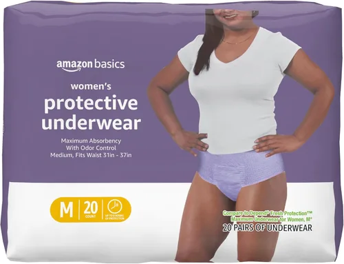 Vista 12 de Amazon Basics - Ropa interior protectora para mujer, para incontinencia y posparto, máxima absorción, talla S, lavanda, 24
