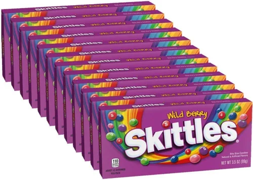 Vista 8 de SKITTLES Wild Berry - Caja de teatro de caramelos masticables, caja de 3.5 onzas (paquete de 12)