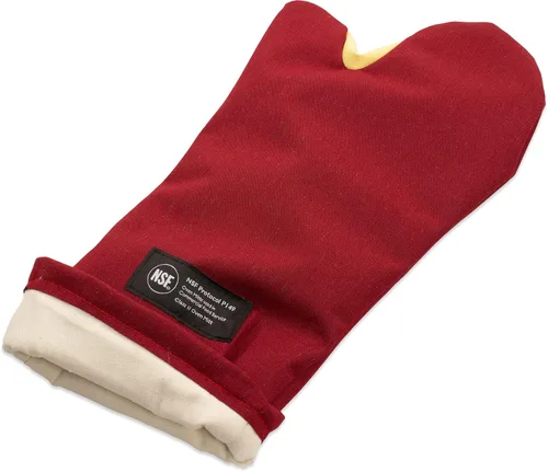 Vista 21 de San Jamar KT0215 Kool-Tek Manopla de protección para horno para temperatura convencional Nomex, 15" de longitud, rojo