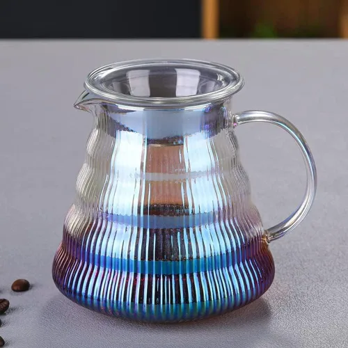 Vista 4 de V60 - Juego de cafetera con gotero, 17.7 onzas líquidas, gotero de café de vidrio V60 con base de madera para regalo de oficina en casa