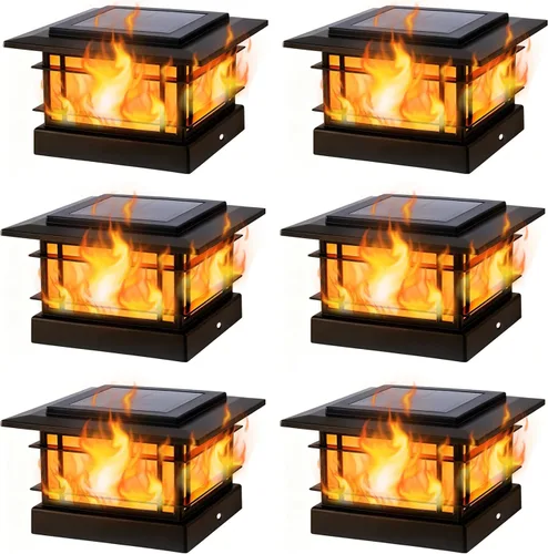 Vista 11 de Dynaming Luces solares de 4 x 4 para exteriores con 2 modos de color, luces solares para poste de valla, carcasa negra para postes de vinilo/madera