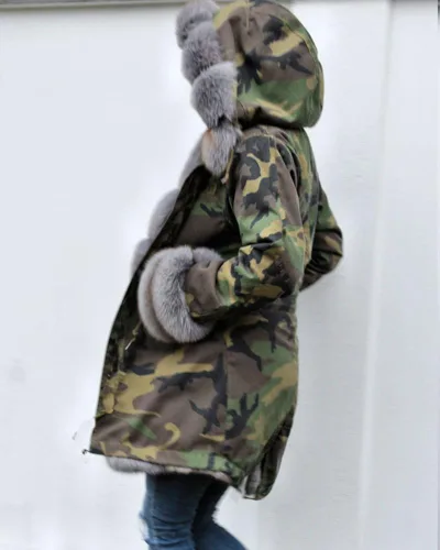 Vista 9 de Roiii Women Thicken Warm Winter Coat Hood Down Parka Faux Fur Outdoor Overcoat Long Jacket Outwear