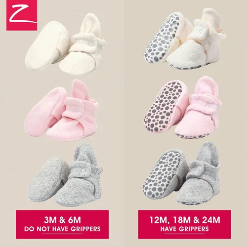 Vista 2 de Zutano Botines unisex de forro polar para bebé, esenciales para bebé, paquete de 3