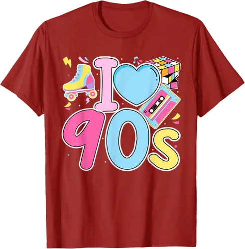 Vista 75 de I Love 90's Retro Style Nostalgia Vibe Funny 1990's Party T-Shirt Negro