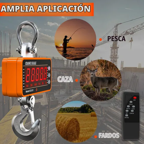 Vista 7 de Yatointo 1000 kg/2000 lb Balanza de grúa digital, balanza industrial de suspensión de carga pesada con control remoto, tipo inteligente, pantalla
