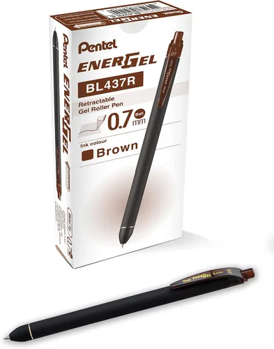 Vista 16 de Pentel EnerGel Kuro - Bolígrafo de gel líquido, (punta de 1/32 pulgadas - 0.7 mm) línea media, tinta negra, paquete de 12 (BL437R1-A)