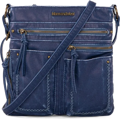 Vista 9 de Montana West Crossbody Bag for Women Multi Pocket Shoulder Medium Travel Purses Ultra Soft Washed Leather