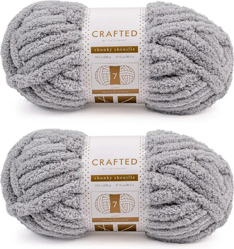Vista 61 de Crafted By Catherine Hilo de Chenille Grueso - Paquete de 2 (8 oz / 227 g, 31.7 Yardas Cada Madeja), Beige, Calibre 7 Jumbo
