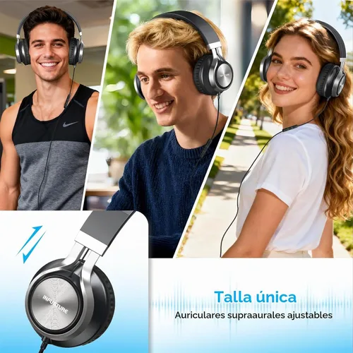 Vista 7 de INFURTURE - Auriculares USB C con micrófono, control de volumen, cable sin enredos, auriculares tipo C con cable, plegables y ligeros para iPhone