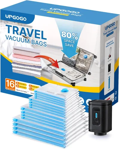 Vista 8 de UPGOGO Bolsas de Vacío de Viaje con Bomba Eléctrica Portátil (Combo Paquete de 8)