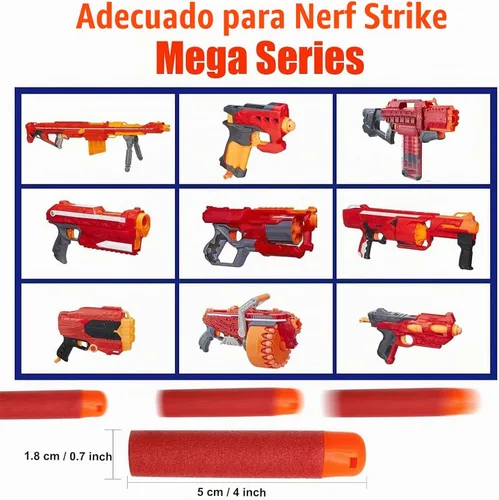 Vista 3 de Paquete de recarga de 60 mega dardos para la serie N-Strike Mega