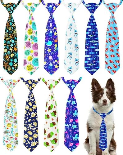 Vista 9 de PET SHOW Paquete de 10 corbatas para perros de feliz cumpleaños, XS