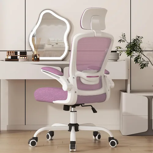 Vista 14 de Mimoglad Silla de Oficina, Silla de Escritorio Cómoda - Silla Ergonómica de Computadora de Respaldo Alto con Soporte Lumbar Ajustable