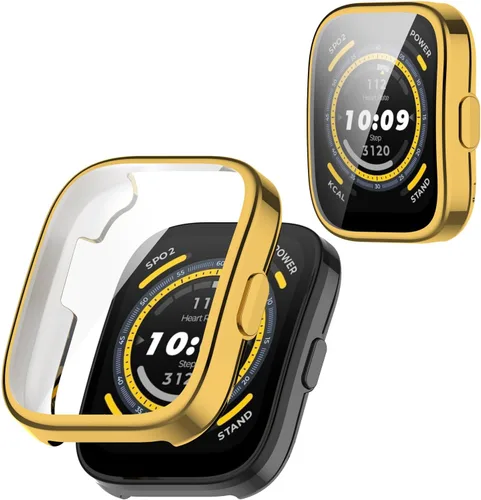 Vista 12 de Paquete de 2 fundas de poliuretano termoplástico con protector de pantalla para Amazfit Bip 5, protector de pantalla HD ultrafino, antiarañazos, sin