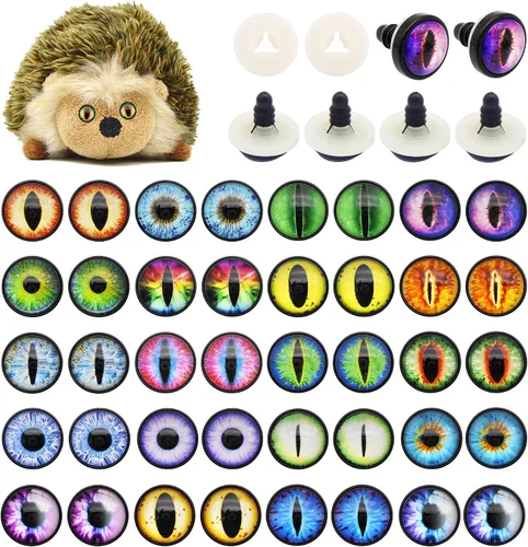 Vista 9 de Julie Wang 40 piezas de ojos de seguridad de dragón de 0.354 in para hacer manualidades de animales Amigurumi Crochet Project DIY Suministros